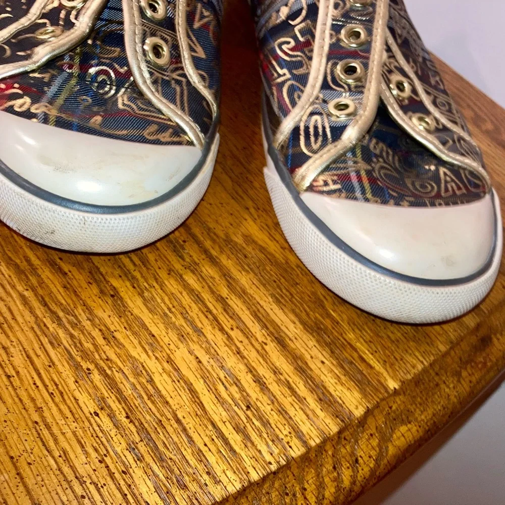 Coach Barrett Tartan Graffiti Sneakers 8.5